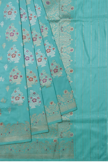 Sky Blue Banaras Katan Silk Saree