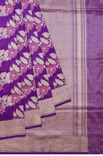 Purple Banaras Katan Silk Saree