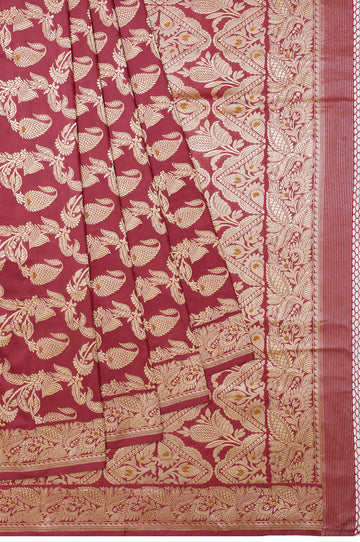 Onion Pink Banaras Katan Silk Saree