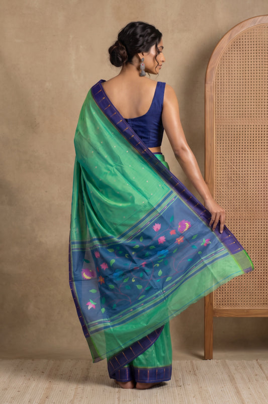 Green Paithani Silk Saree