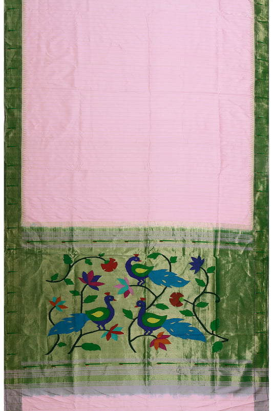 Pink Paithani Silk Saree