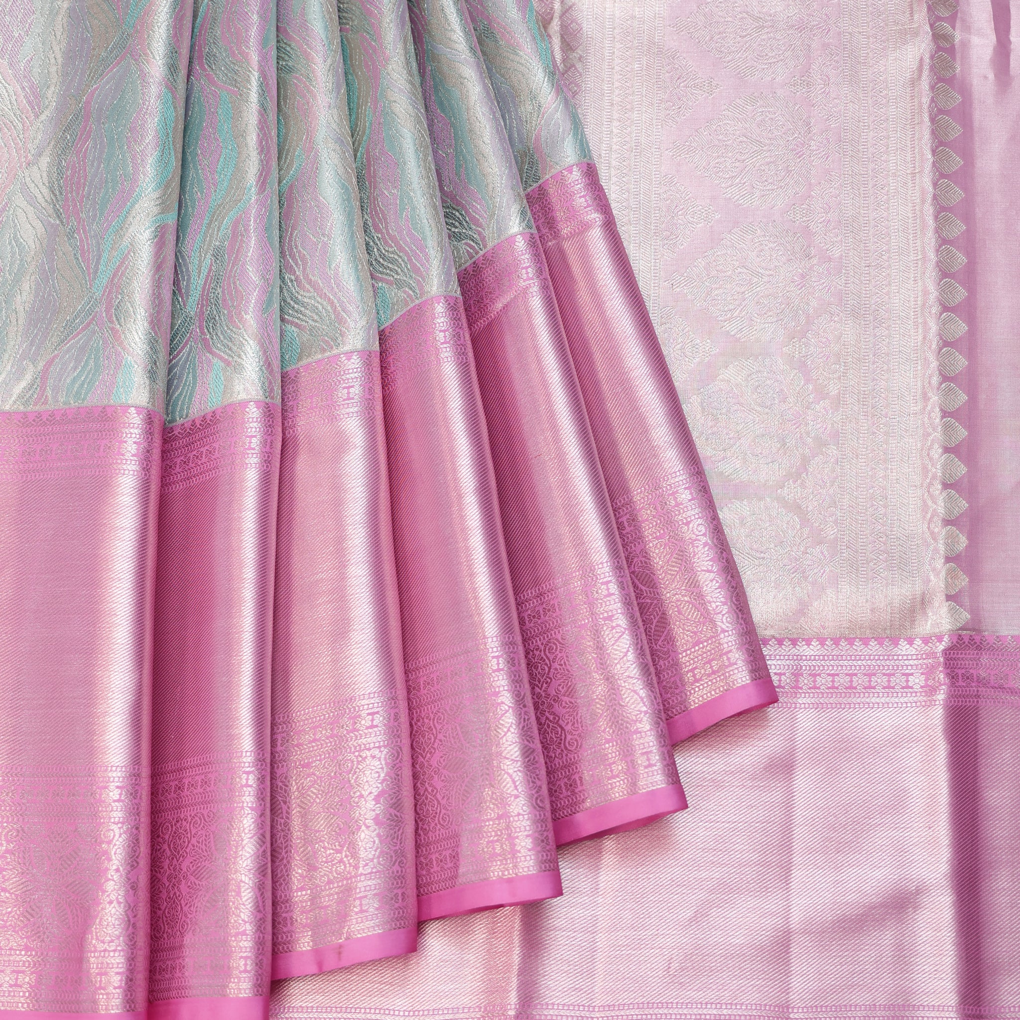 Silver Kanchipuram Silk Saree