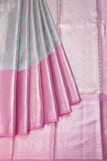 Silver Kanchipuram Silk Saree