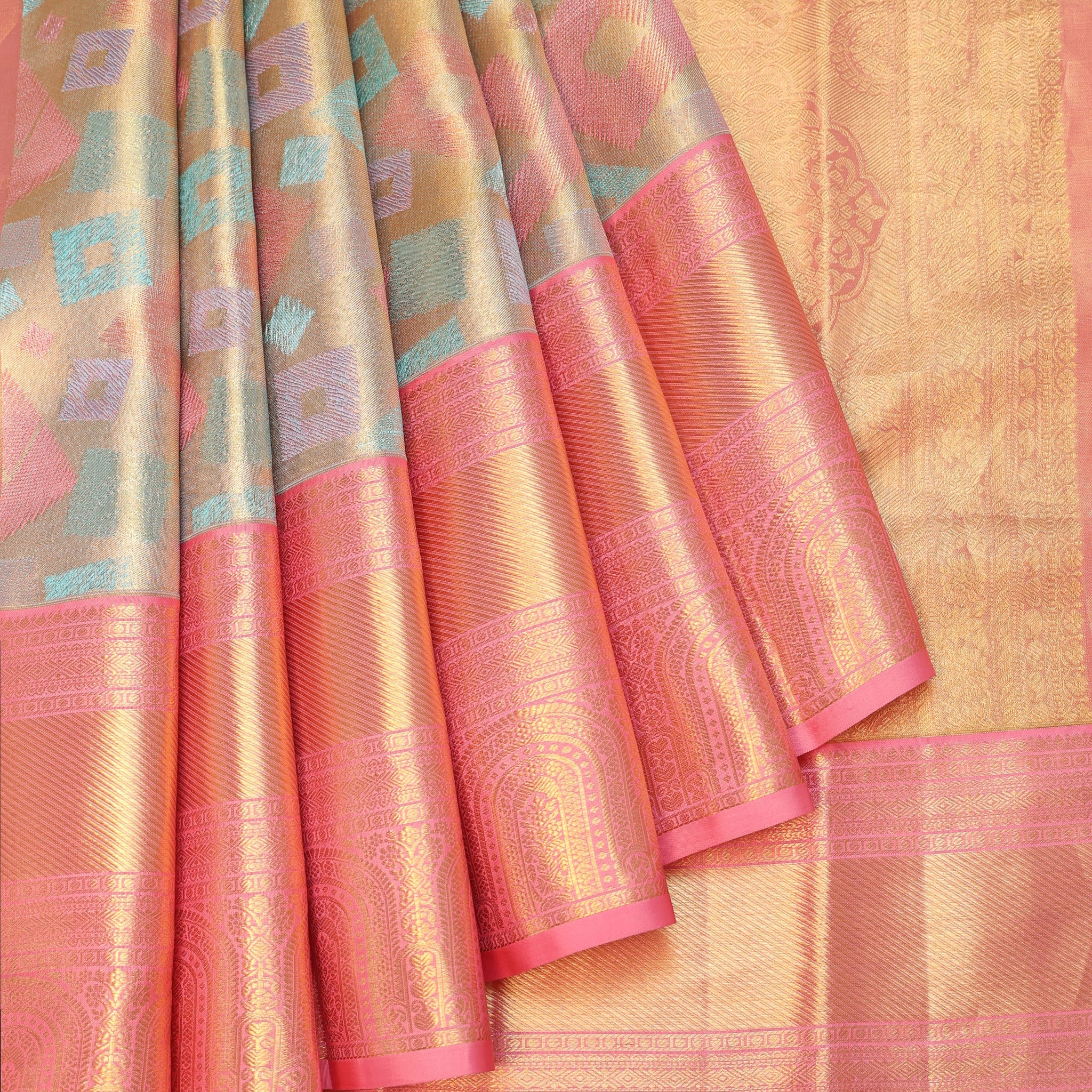 Multicolour Kanchipuram Silk Saree