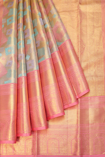 Multicolour Kanchipuram Silk Saree