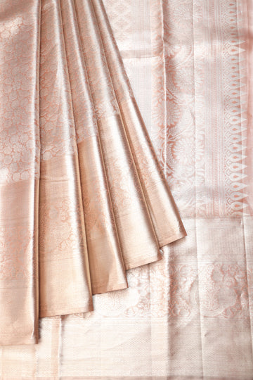 Peach Kanchipuram Silk Saree