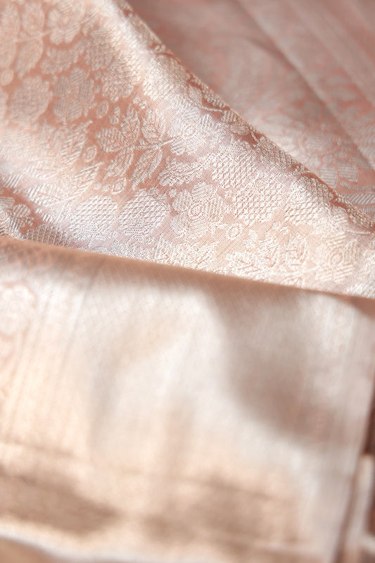 Peach Kanchipuram Silk Saree