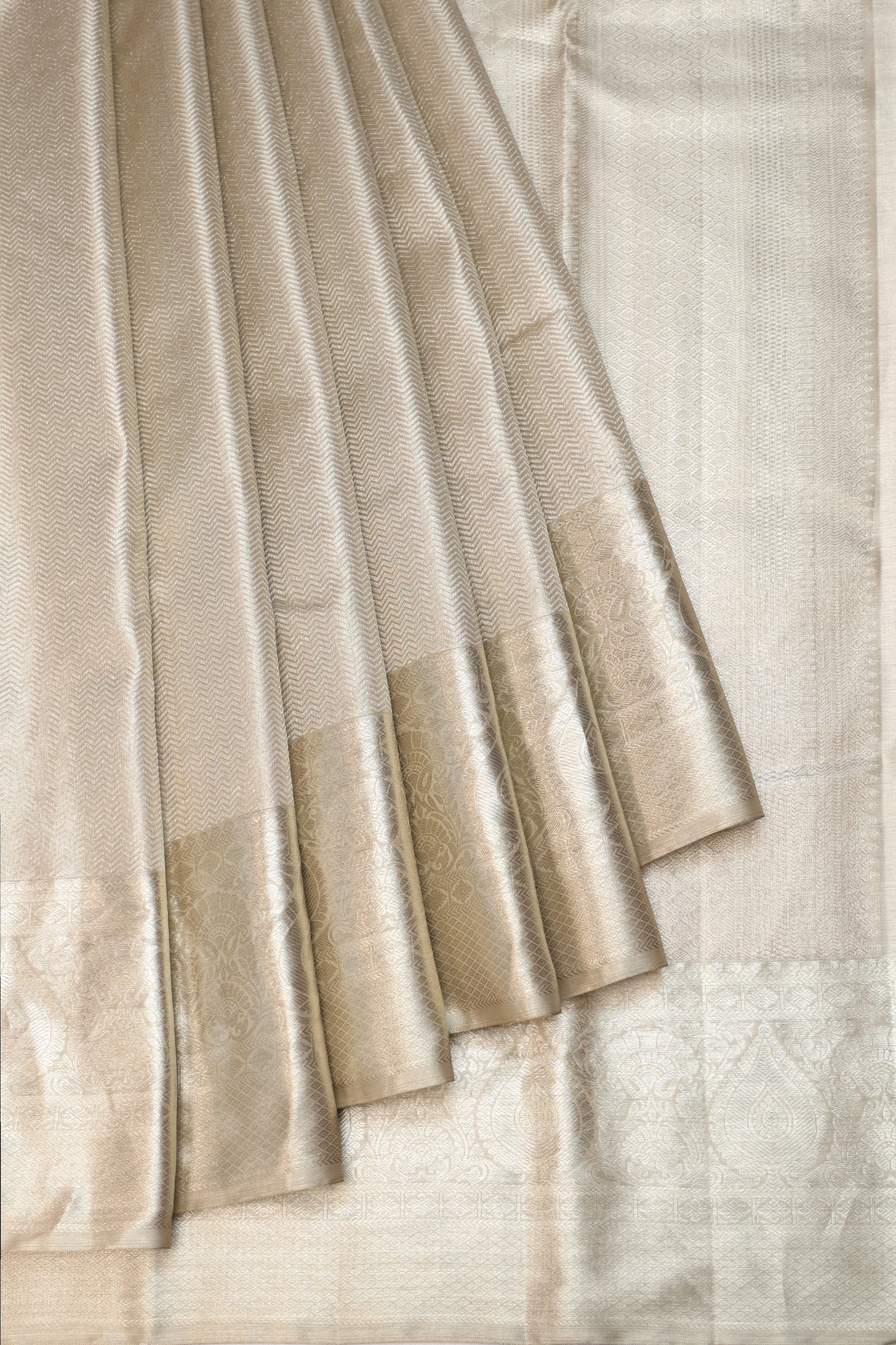 Silver Kanchipuram Silk Saree