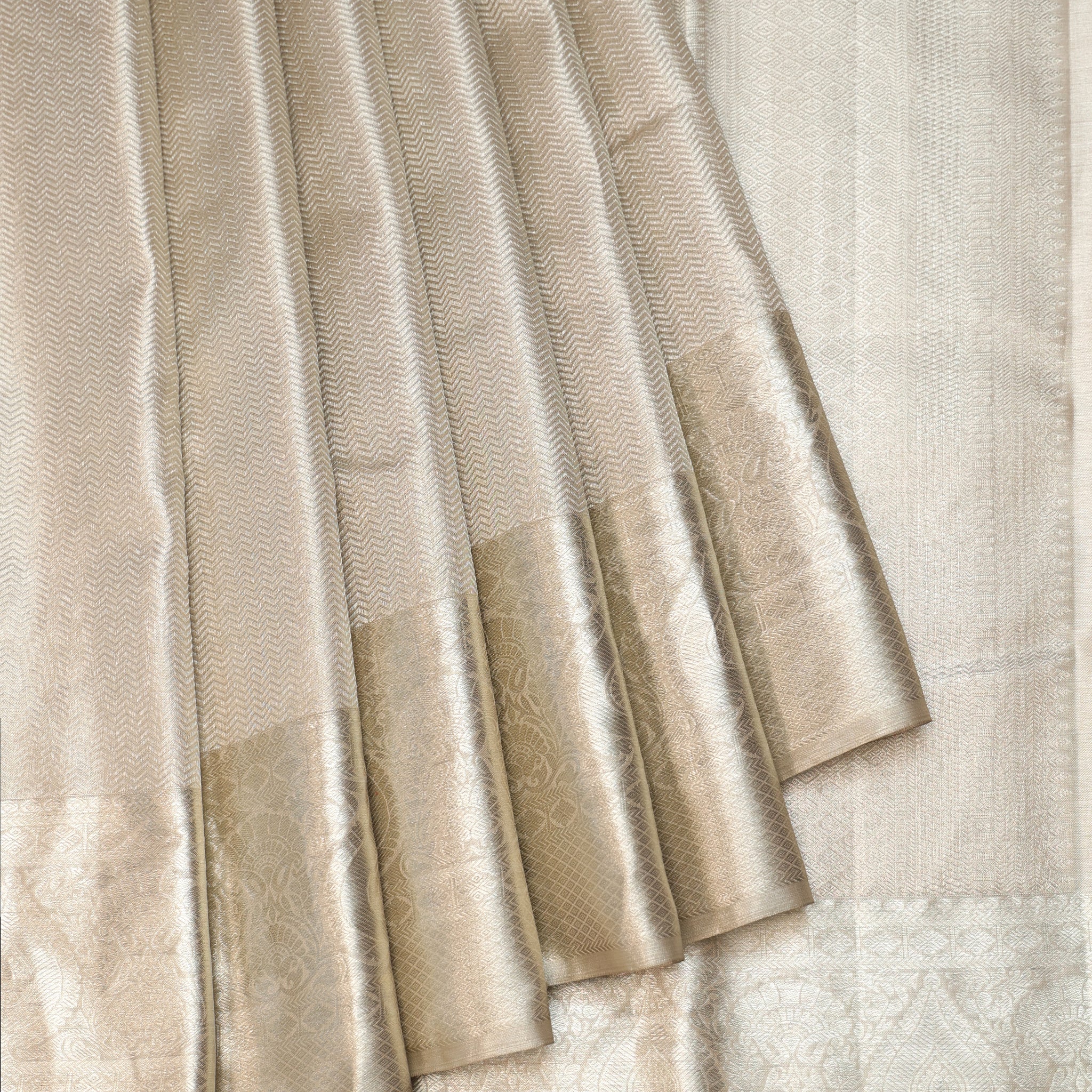 Silver Kanchipuram Silk Saree