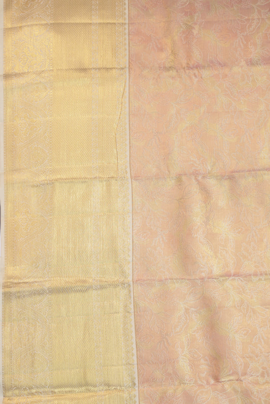 Peach &Beige Kanchipuram Silk Saree