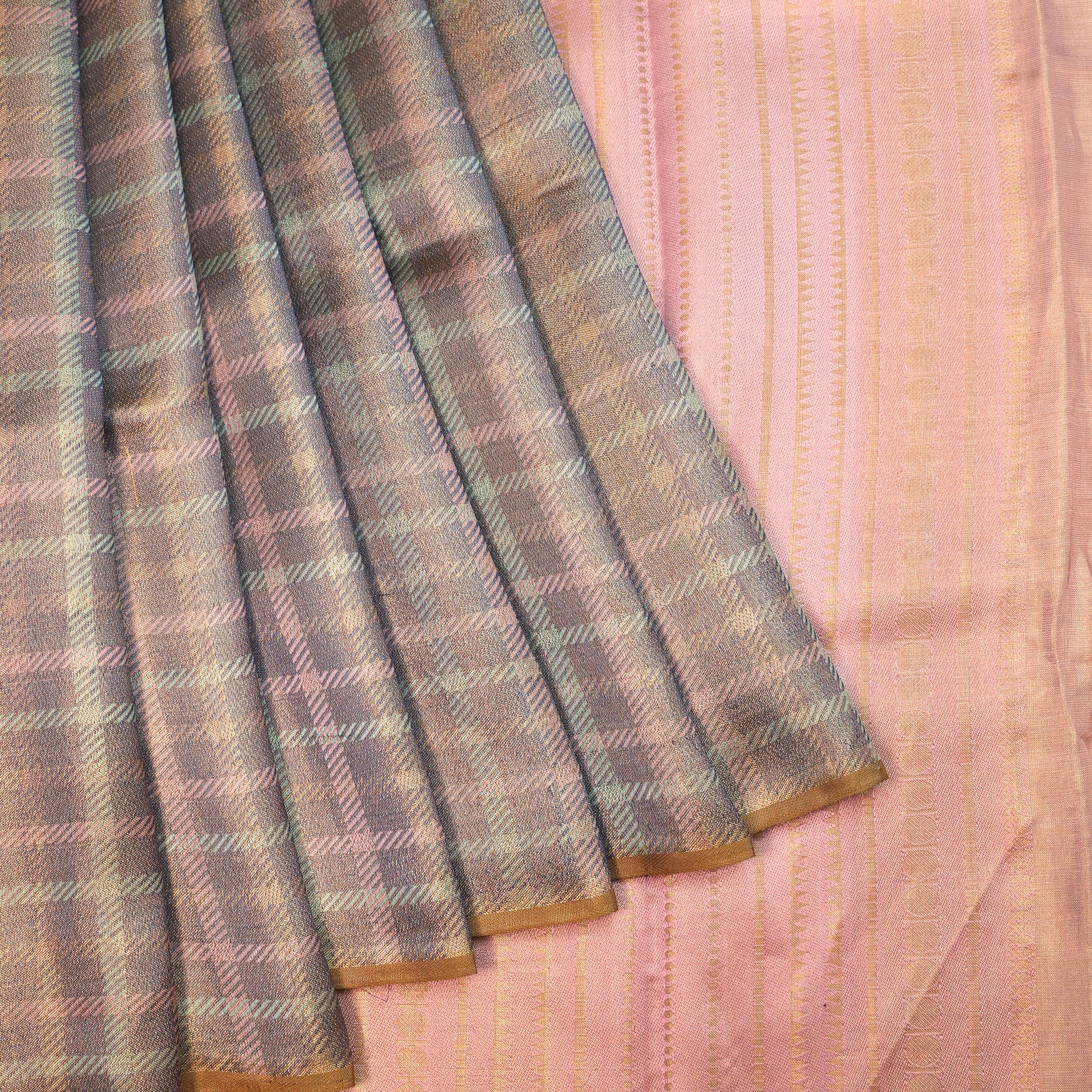 Multi Colour Kanchipuram Tissue Silk Saree