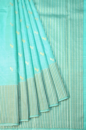 Sea Blue Kanchipuram Silk Saree