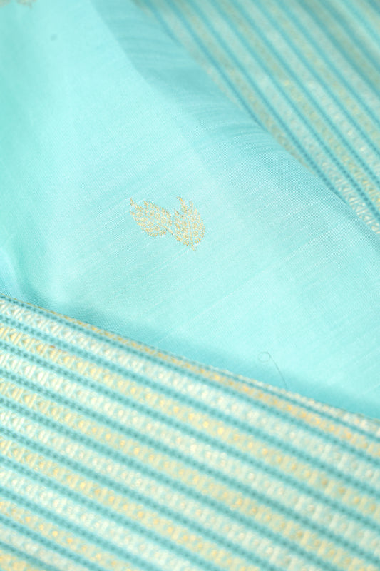 Sea Blue Kanchipuram Silk Saree
