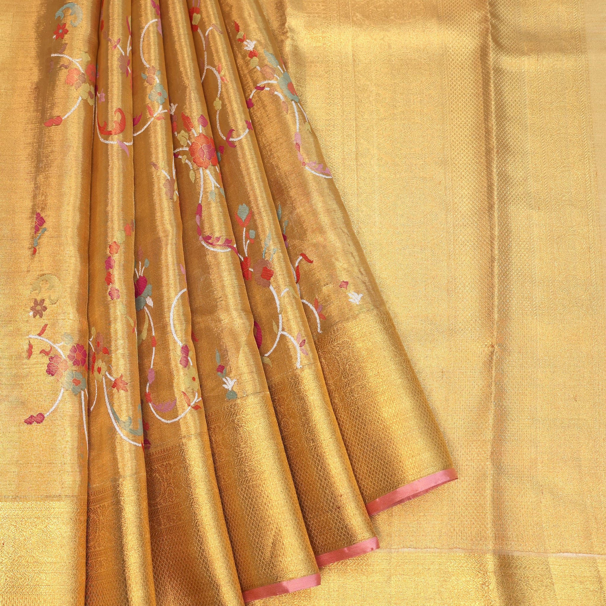 Gold Kanchipuram Silk Saree