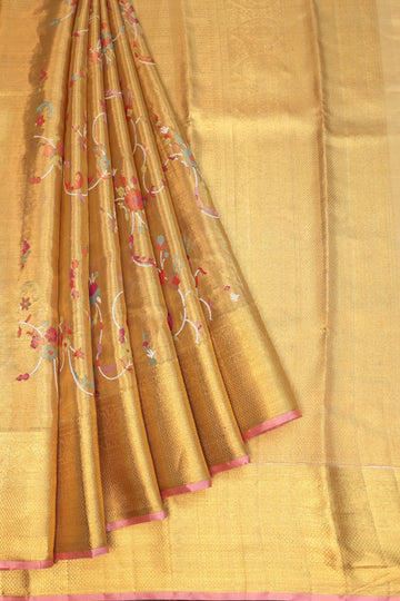 Gold Kanchipuram Silk Saree