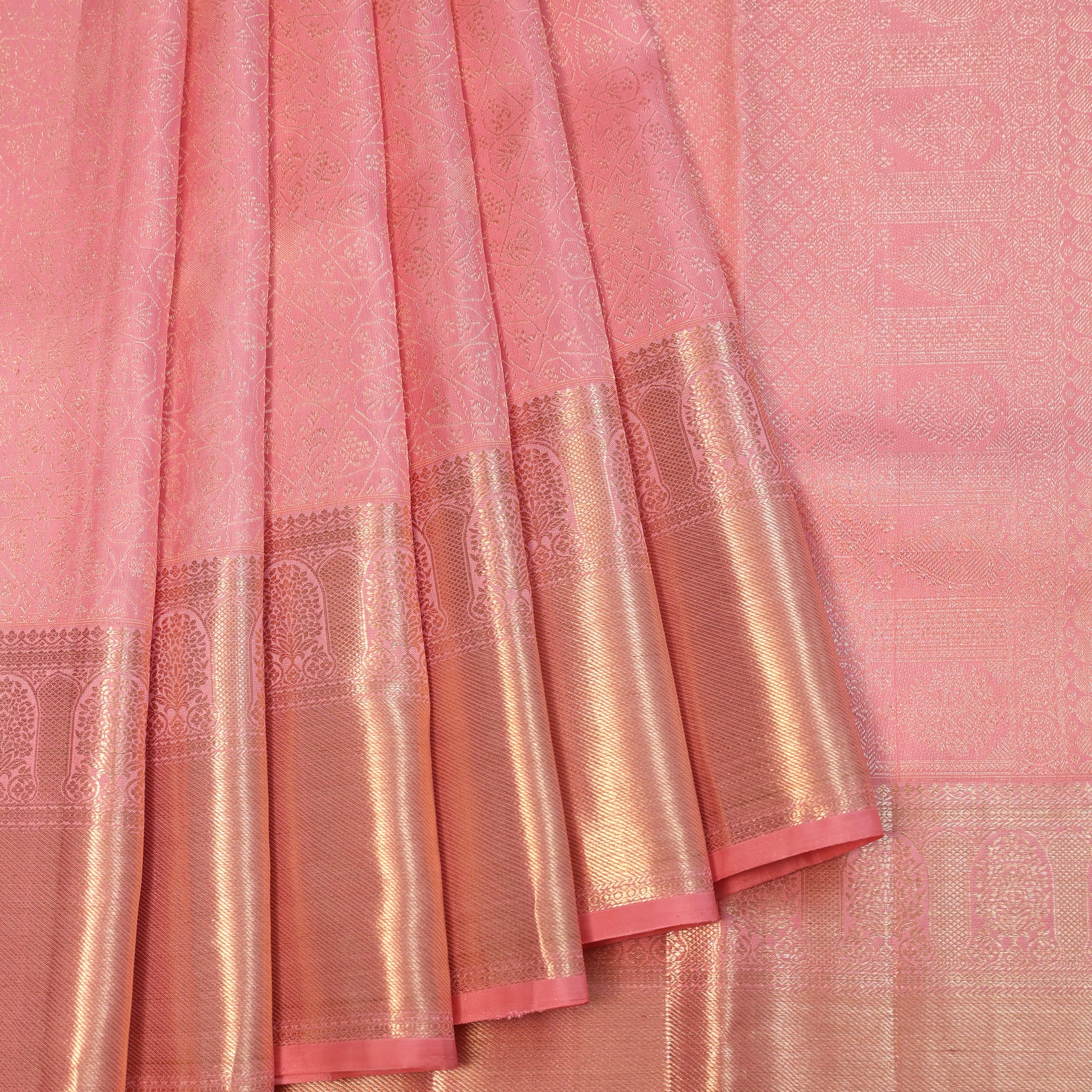 Peach Kanchipuram Silk Saree