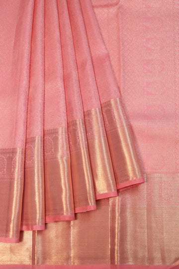 Peach Kanchipuram Silk Saree