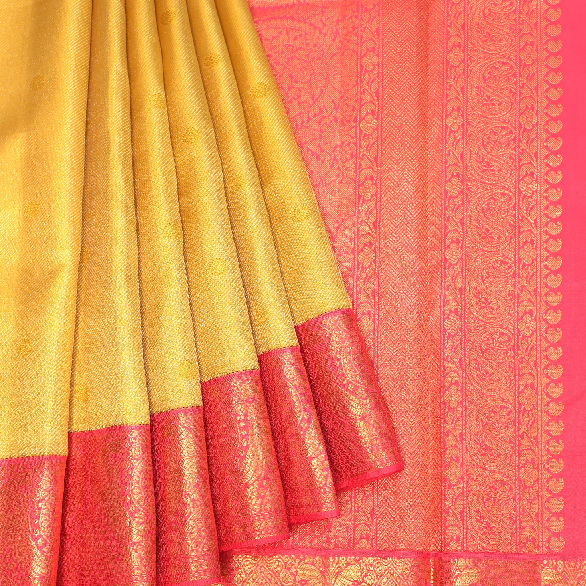 Yellow Kanchipuram Tissue Silk Saree