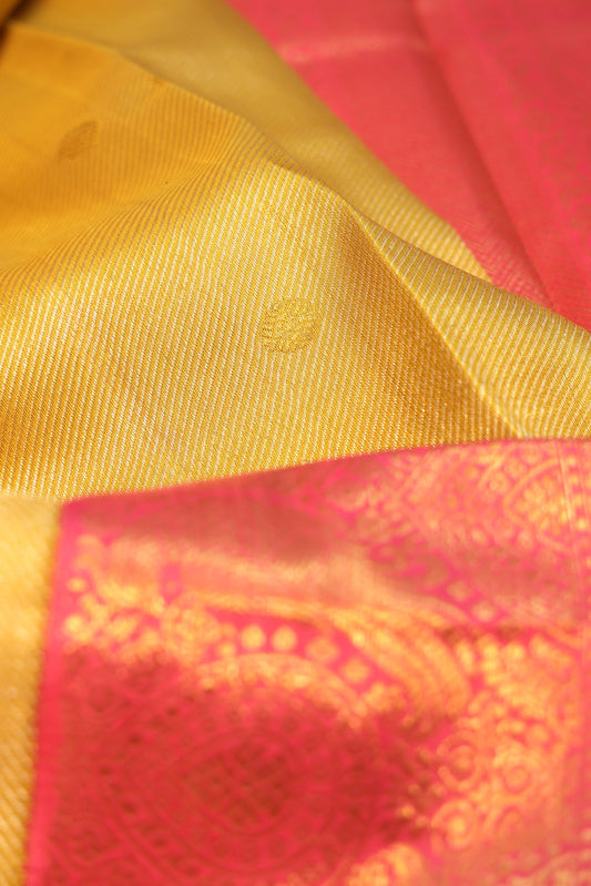 Yellow Kanchipuram Tissue Silk Saree