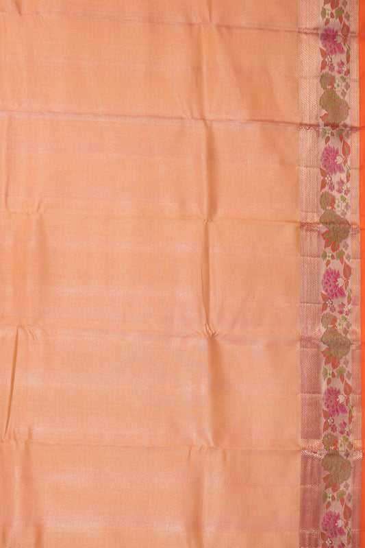 Peach Kanchipuram Tissue Silk Saree