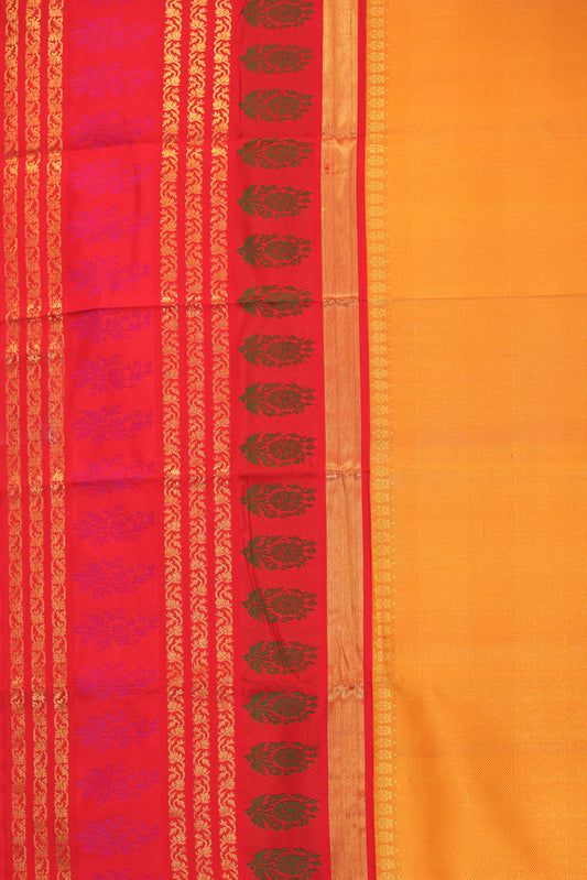 Mustard Kanchipuram Tissue Silk Saree