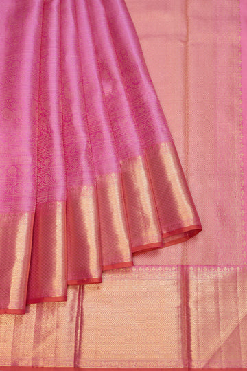Pink Kanchipuram Silk Saree