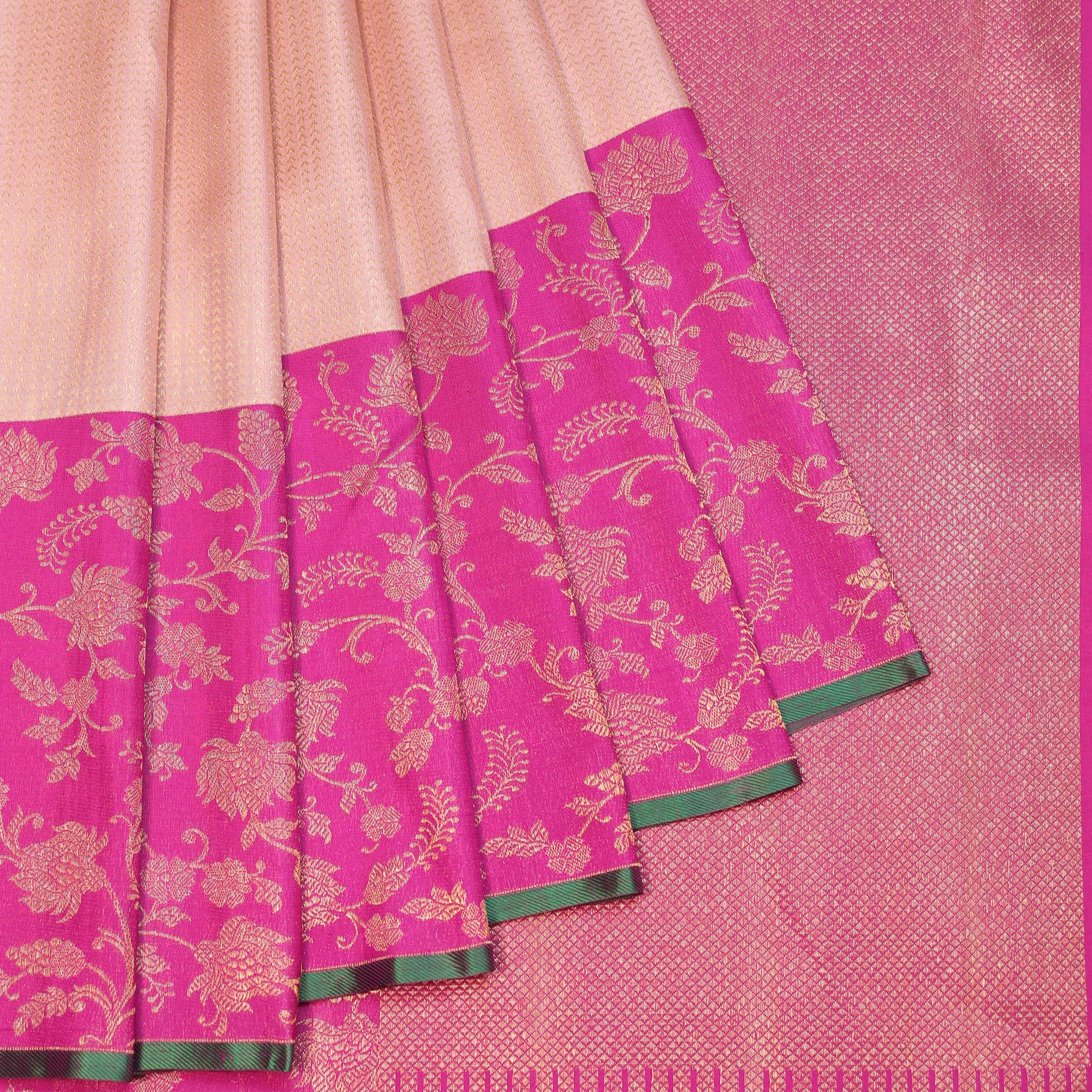 Peach Kanchipuram Silk Saree