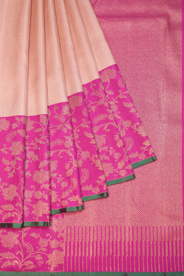 Peach Kanchipuram Silk Saree