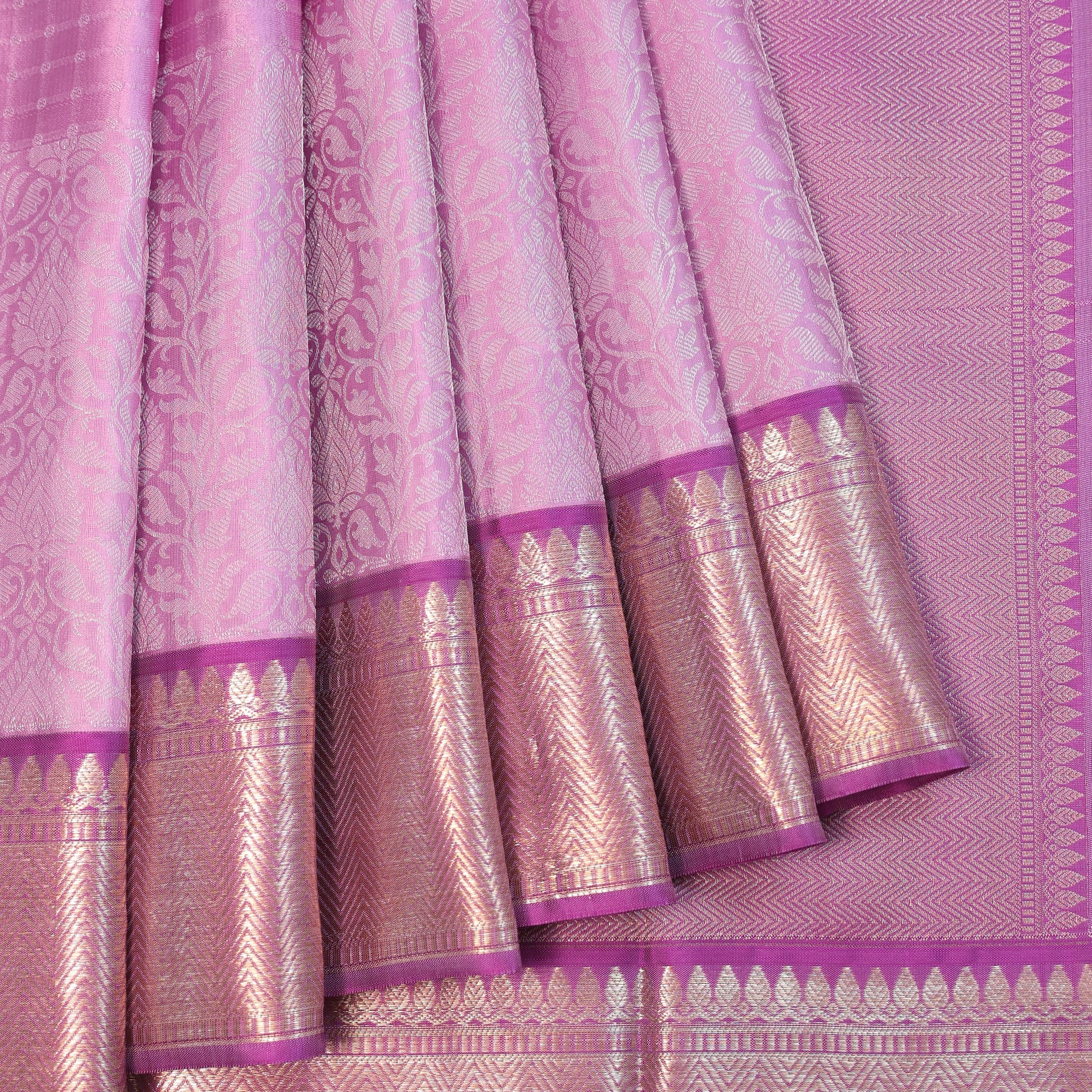 Lavender Kanchipuram Silk Saree