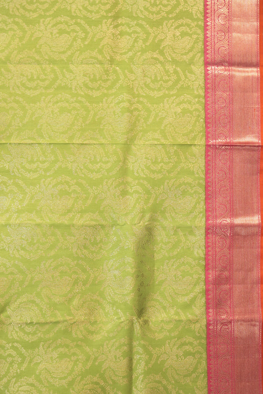 Parrot green Kanchipuram Silk Saree