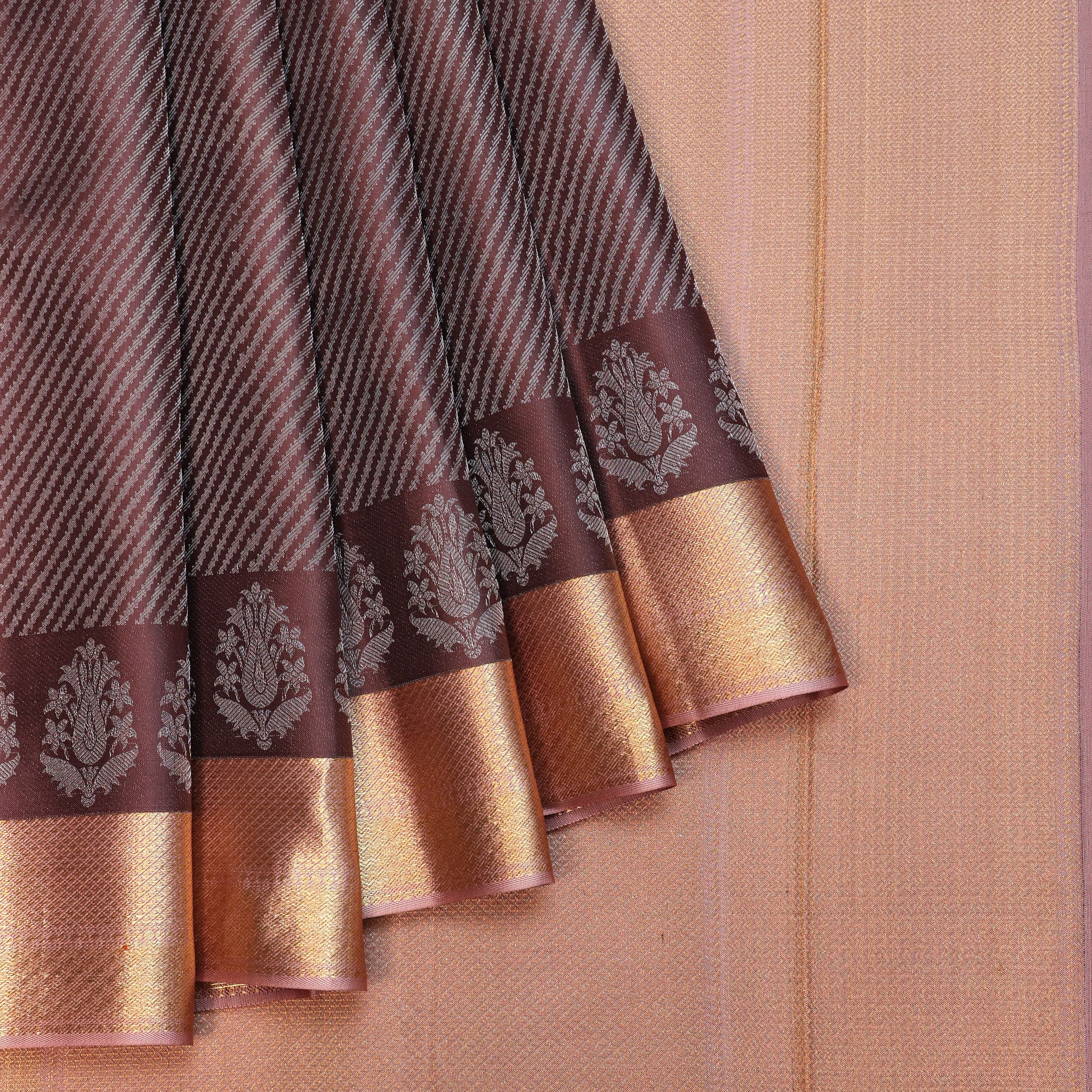 Brown Kanchipuram Silk Saree
