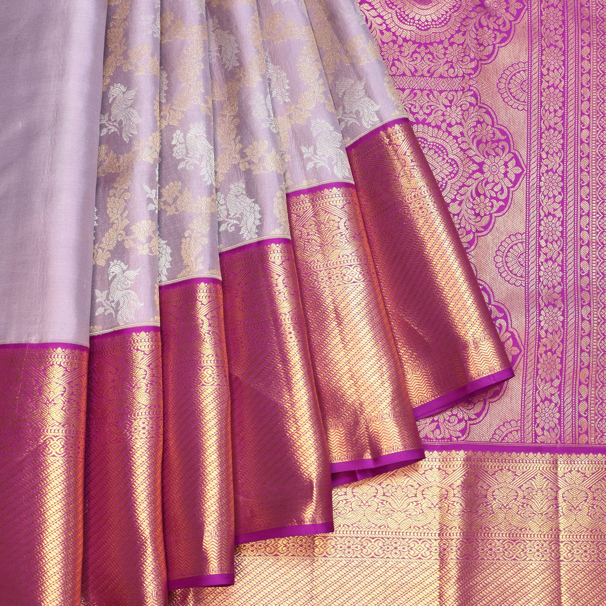 Grey Kanchipuram Silk Saree