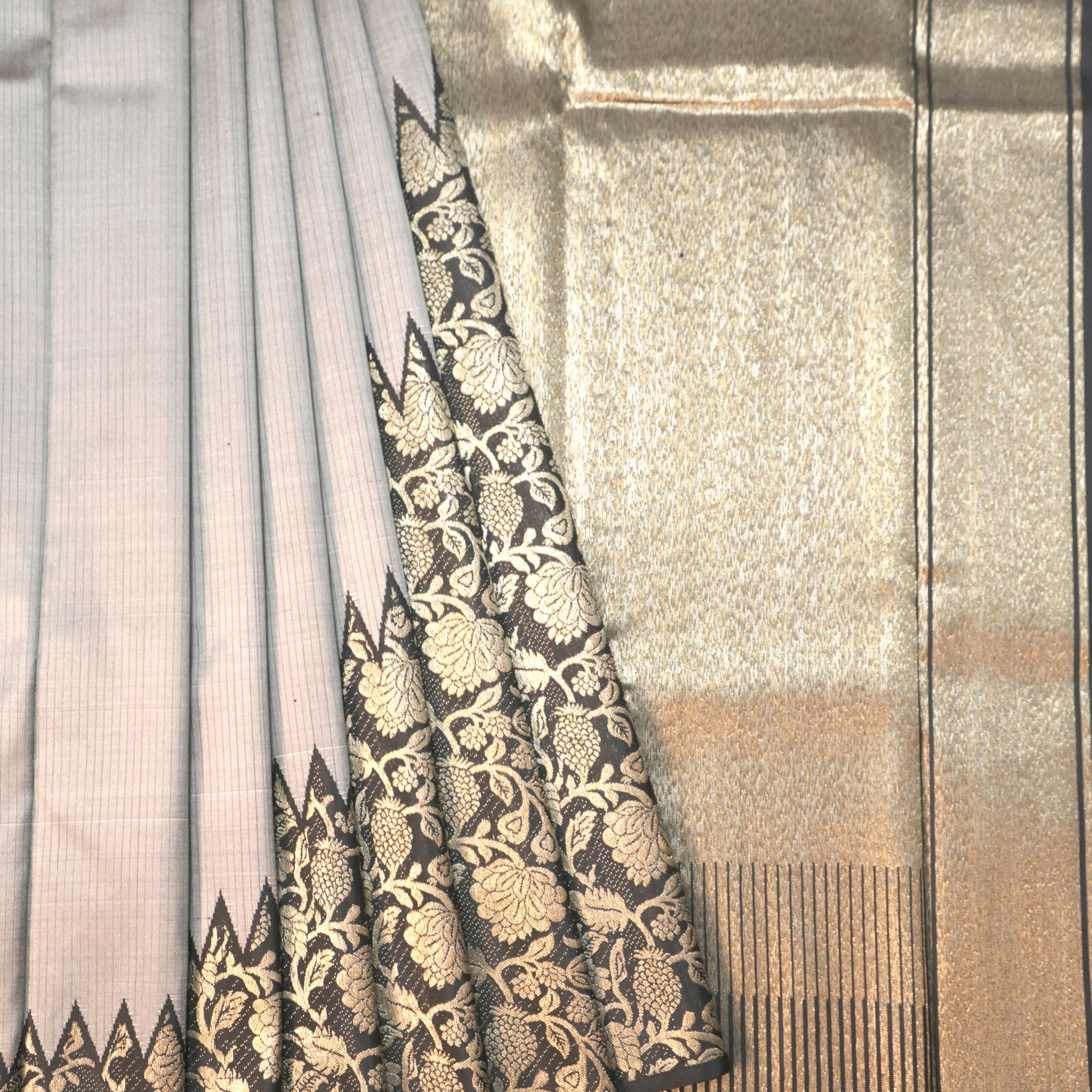 Black Kanchipuram Silk Saree