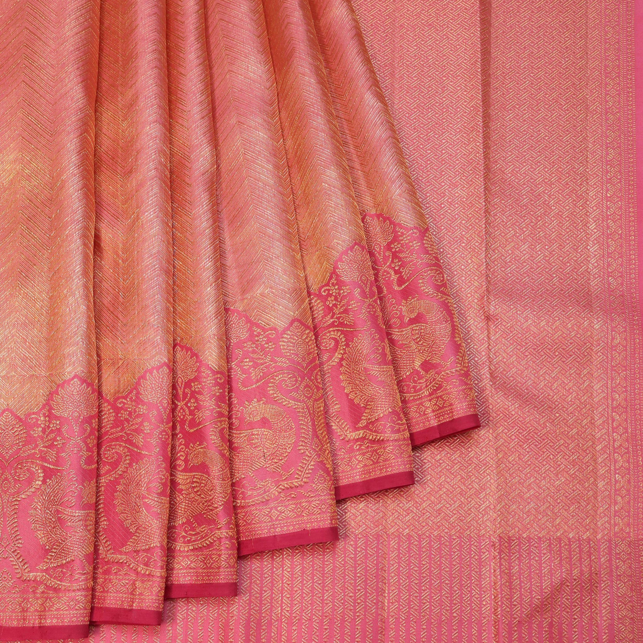 Pink Kanchipuram Silk Saree