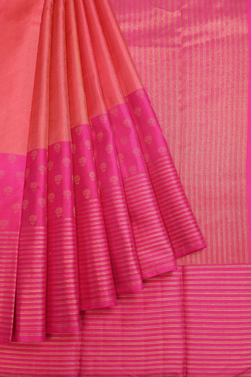 Peach Kanchipuram Silk Saree