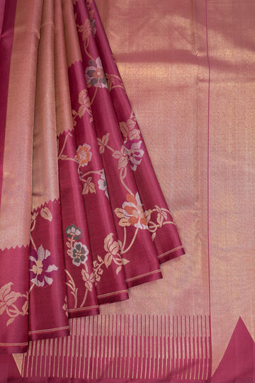 Maroon Kanchipuram Silk Saree