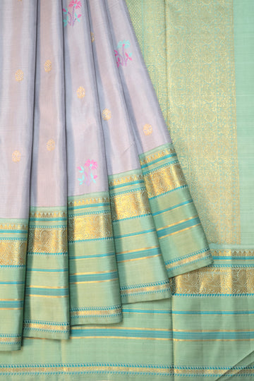 Grey Kanchipuram Silk Saree