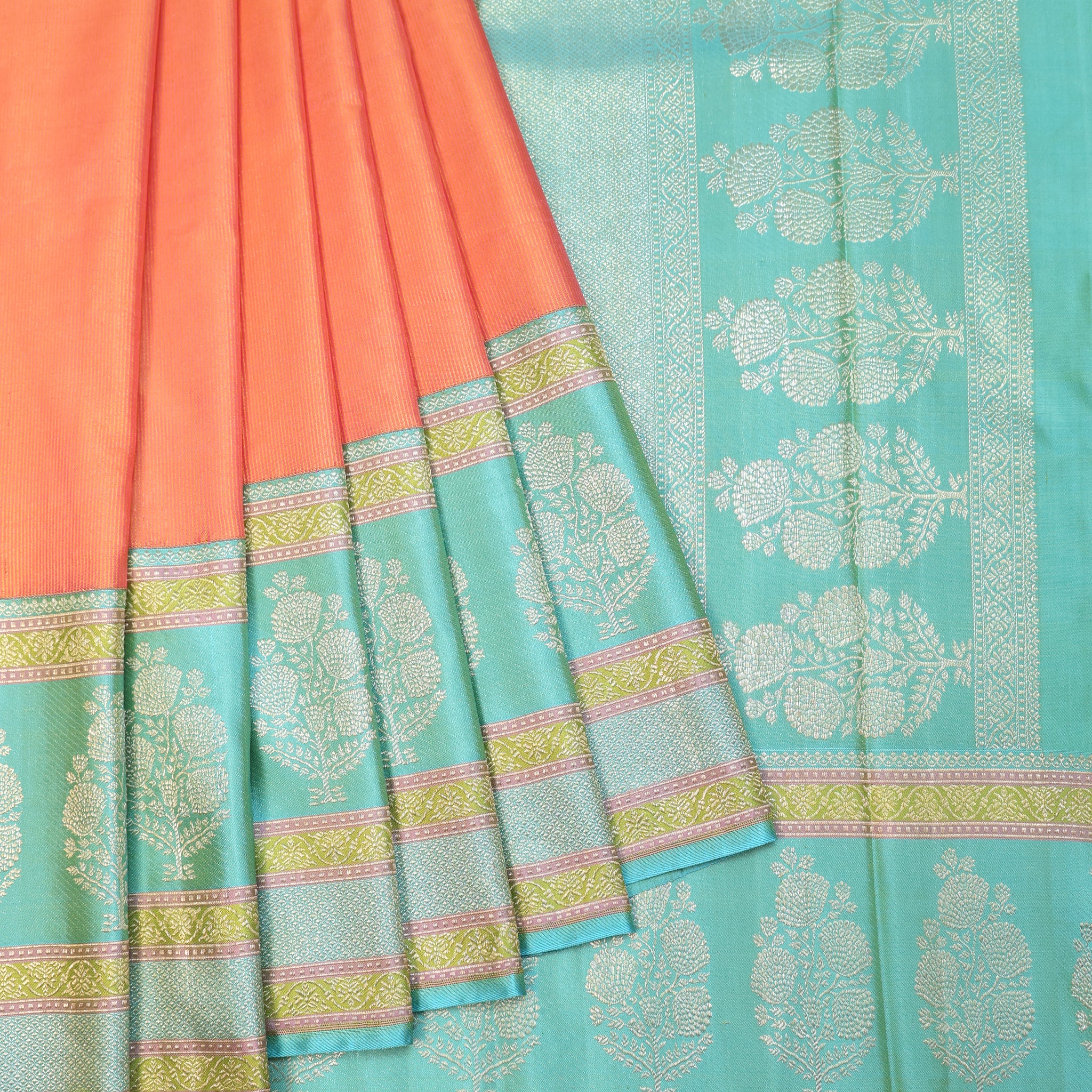 Orange Kanchipuram Silk Saree