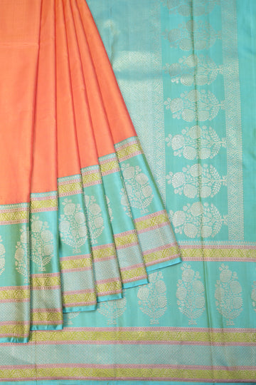 Orange Kanchipuram Silk Saree