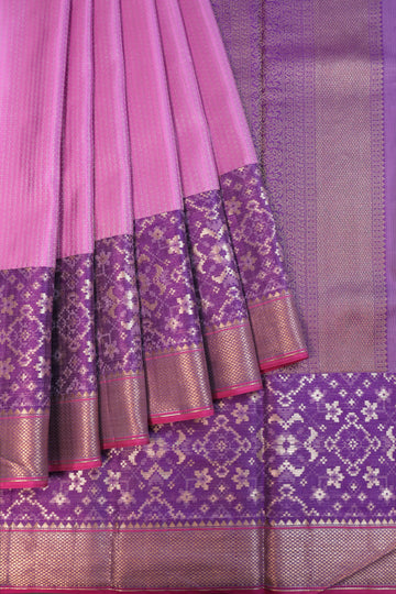 Onion pink Kanchipuram Silk Saree