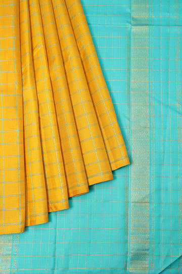 Mustard Kanchipuram Silk Saree