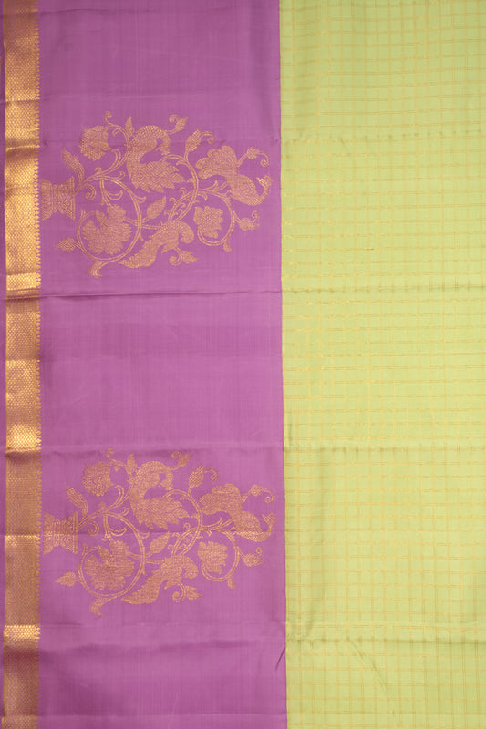 Pista green Kanchipuram Silk Saree