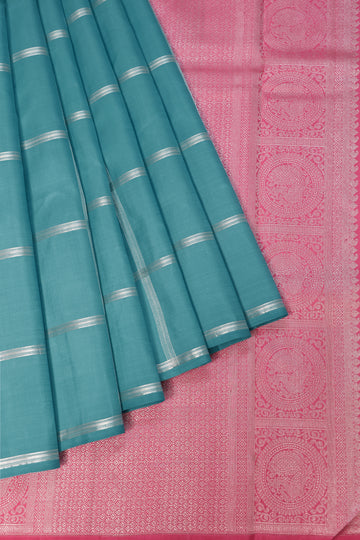 Sky blue Kanchipuram Silk Saree