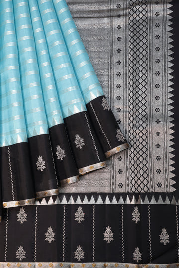 Sky blue Kanchipuram Silk Saree