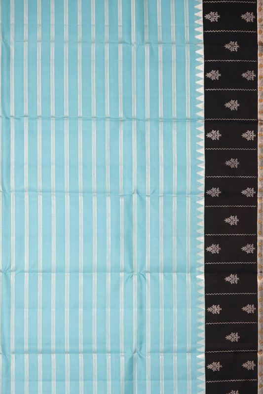 Sky blue Kanchipuram Silk Saree