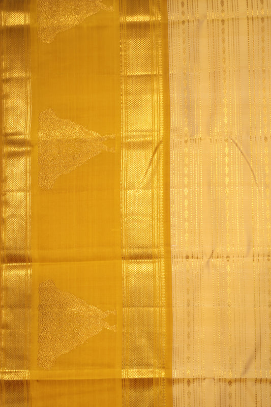 Beige Kanchipuram Silk Saree