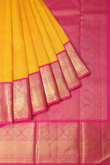 Yellow Kanchipuram Silk Saree