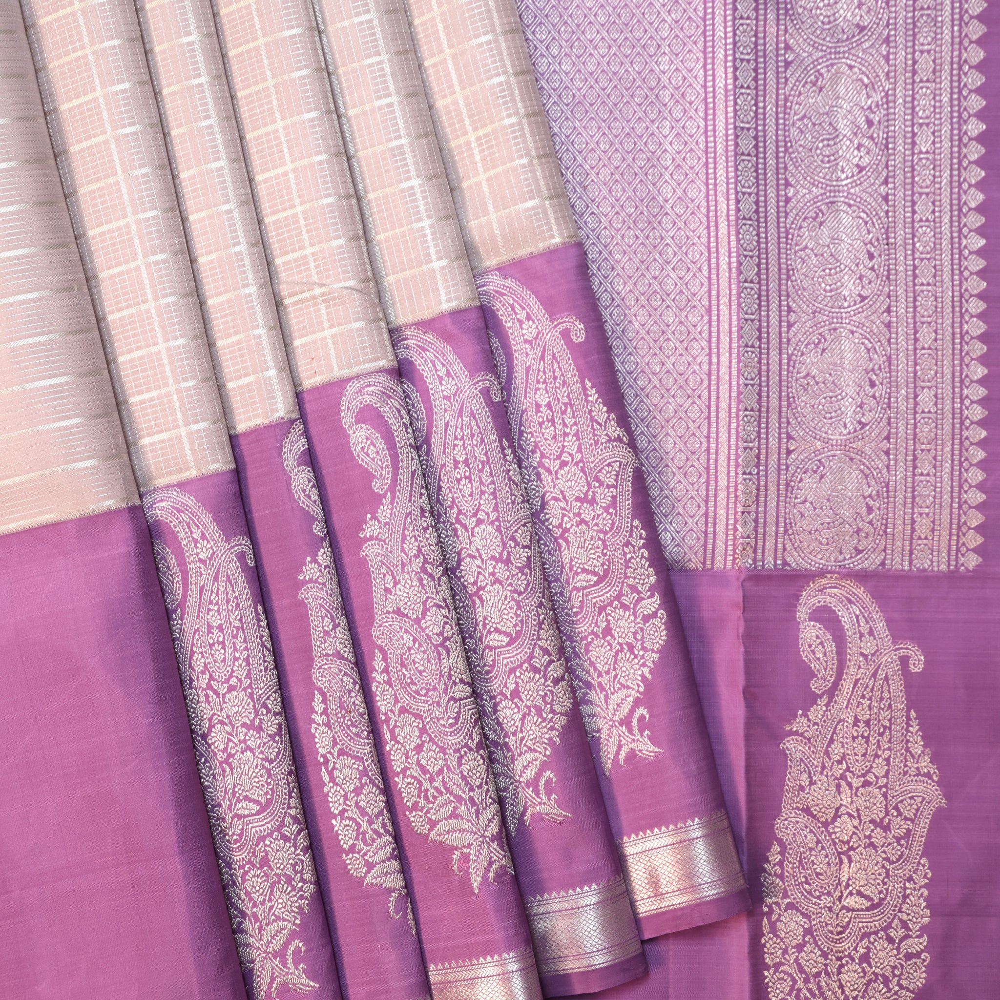 Silver Kanchipuram Silk Saree