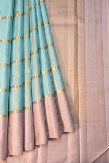 Sky blue Kanchipuram Silk Saree