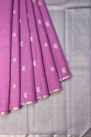 Lavender Kanchipuram Silk Saree